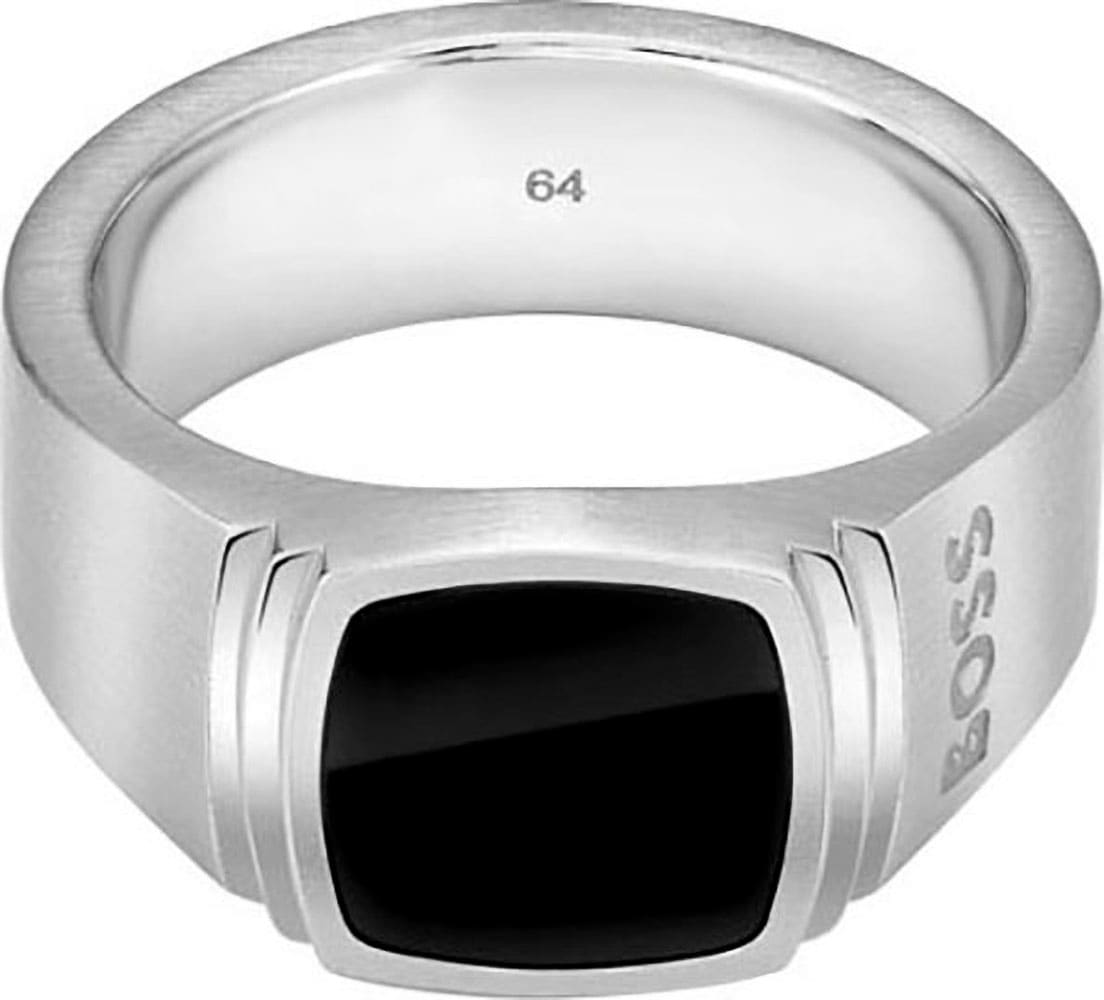 BOSS Fingerring »ODELL, 1580652S,M,L«, mit Onyx BOSS Fingerring »ODELL, 1580652S,M,L«, mit Onyx von Boss