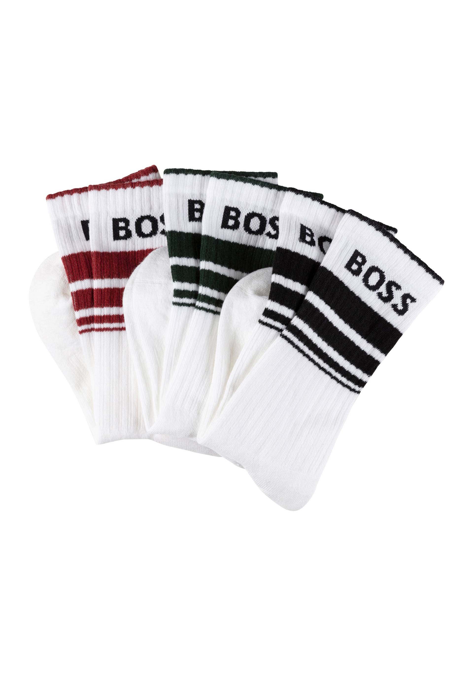 BOSS Freizeitsocken »3P QS Rib Stripe CC«, (Packung, 3 Paar), mit BOSS Logo von Boss