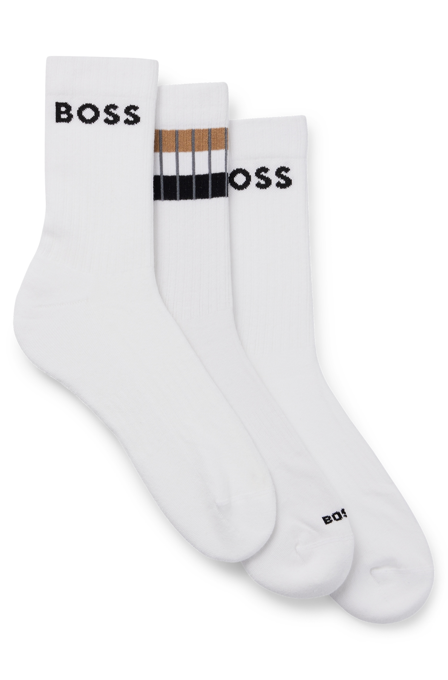 BOSS Freizeitsocken »3P QS Rib Stripe CC«, (Packung, 3er), mit Logodetails von Boss