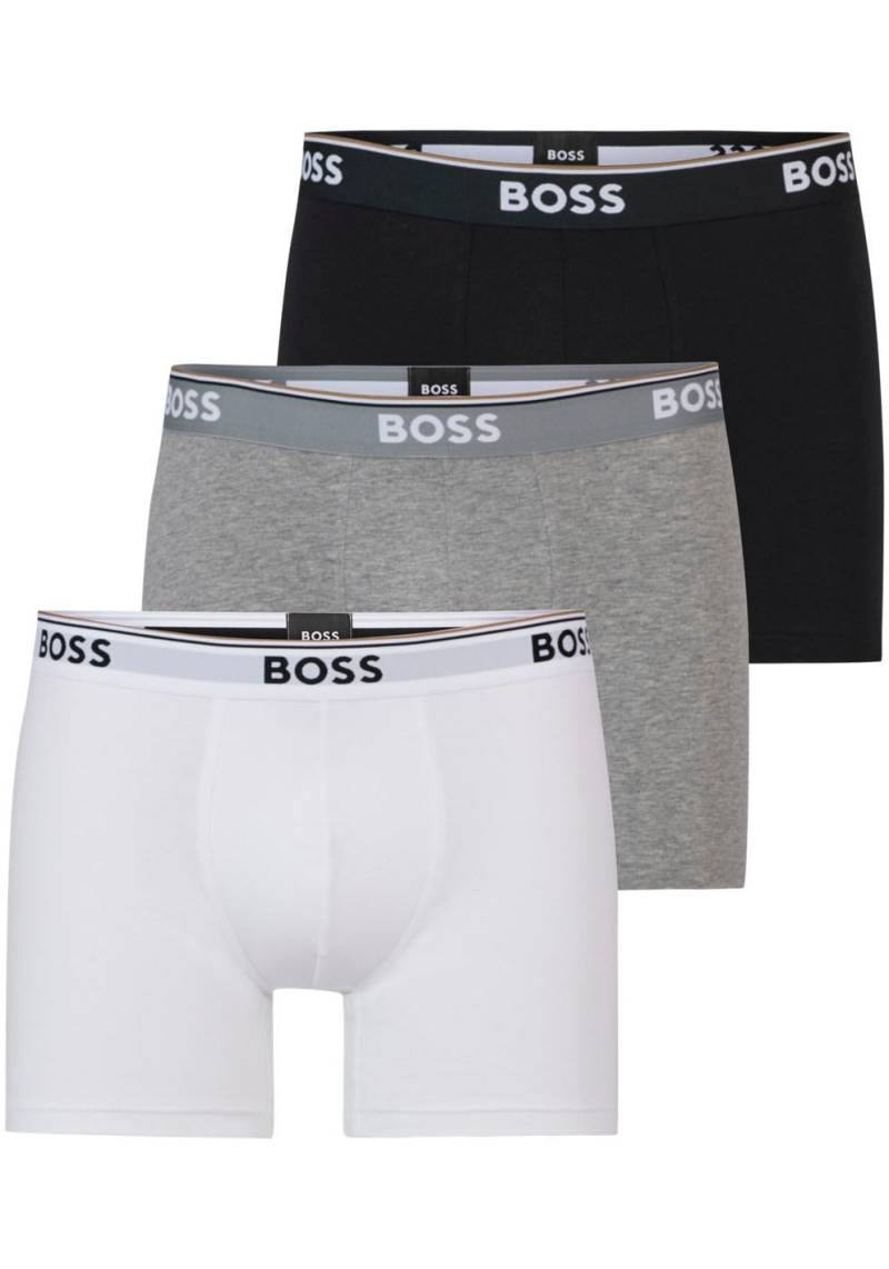 BOSS Langer Boxer »Boxer Brief 3P«, (Packung, 3er-Pack), mit farblich passendem Webbund von Boss