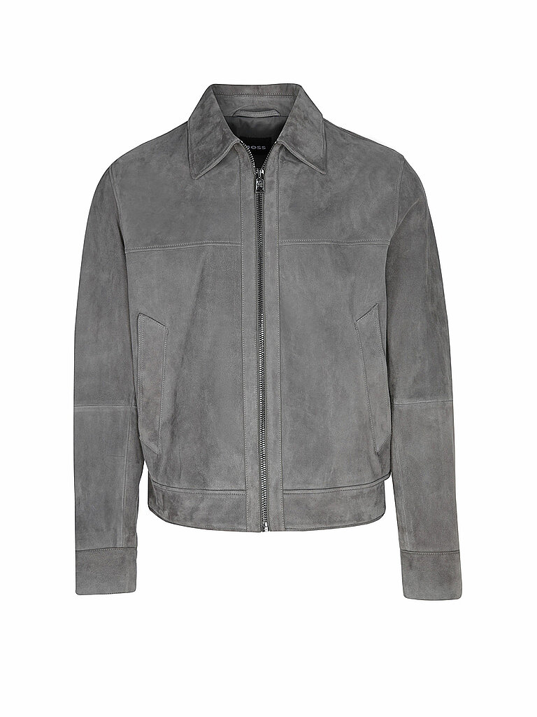 BOSS Lederjacke H-MALBANO5  grau | 48 von Boss