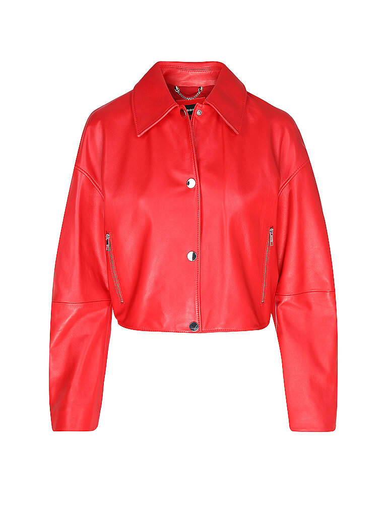 BOSS Lederjacke SASSINA rot | 34 von Boss