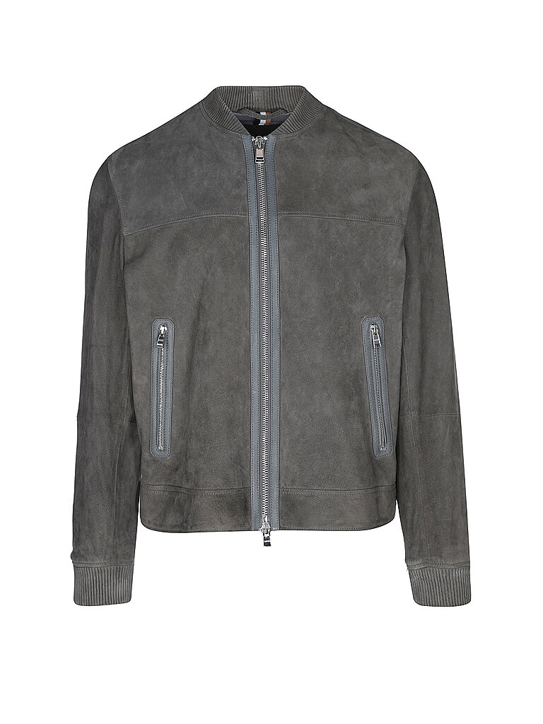 BOSS Lederjacke grau | 54 von Boss