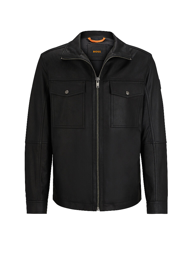 BOSS Lederjacke schwarz | 52 von Boss