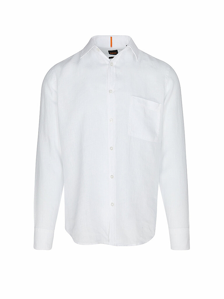 BOSS Leinenhemd Regular Fit RELEGANT weiss | L von Boss