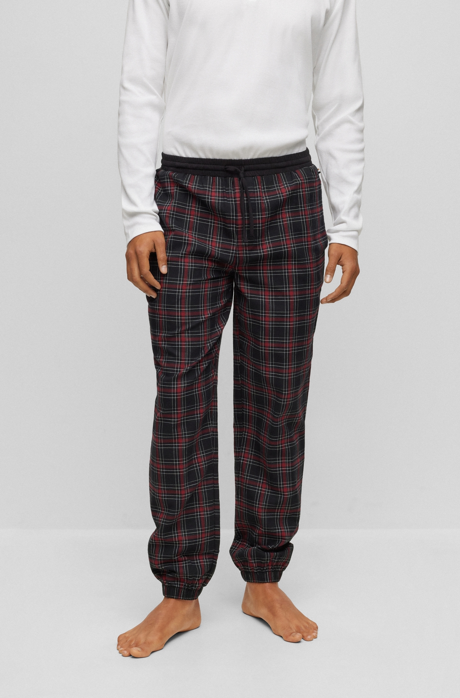 BOSS Pyjamahose »Cosy Pants Cuff«, mit allover Karodessin von Boss