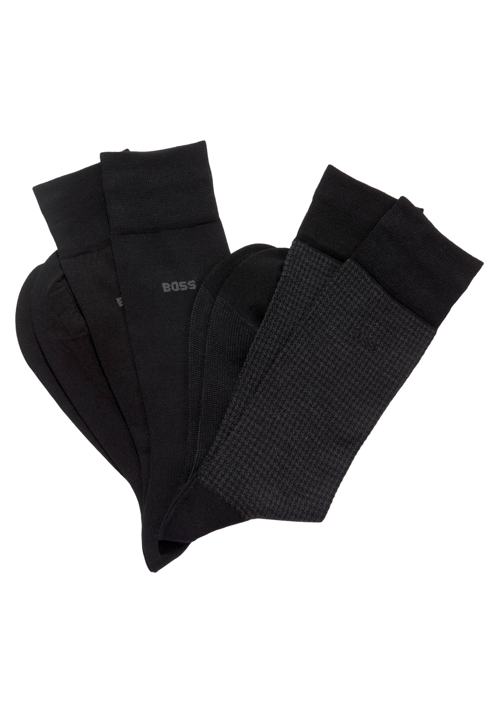 BOSS Socken »2P Houndstooth MC«, (Packung, 2 Paar, 2er Pack), mit eingesticktem Markenlogo von Boss