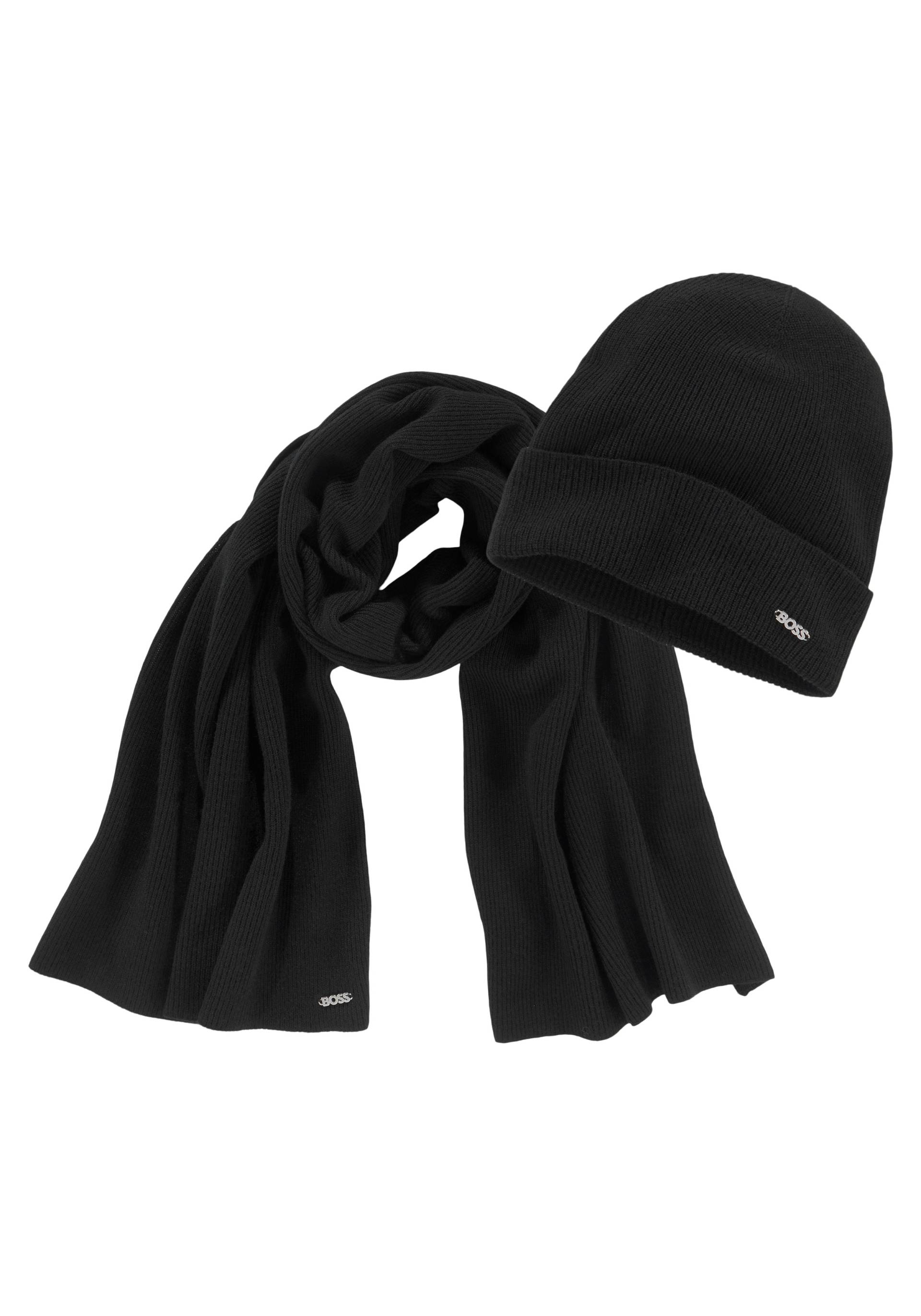 BOSS Strickschal »Livi_set«, mit dezentem BOSS Logo aus Metall BOSS Strickschal »Livi_set«, mit dezentem BOSS Logo aus Metall von Boss