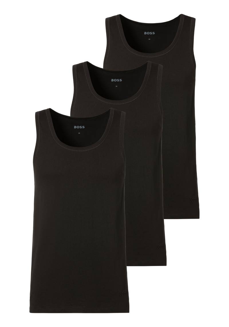 BOSS Unterhemd »Tank Top 3P CO«, (Packung, 3 St.), mit Rippbündchen von Boss