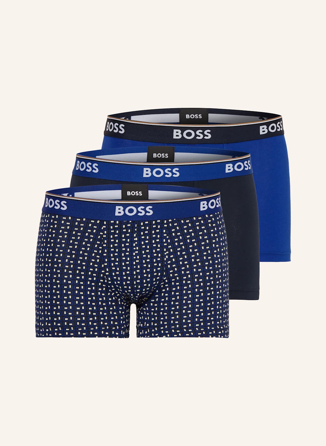 Boss 3er-Pack Boxershorts Power blau von Boss