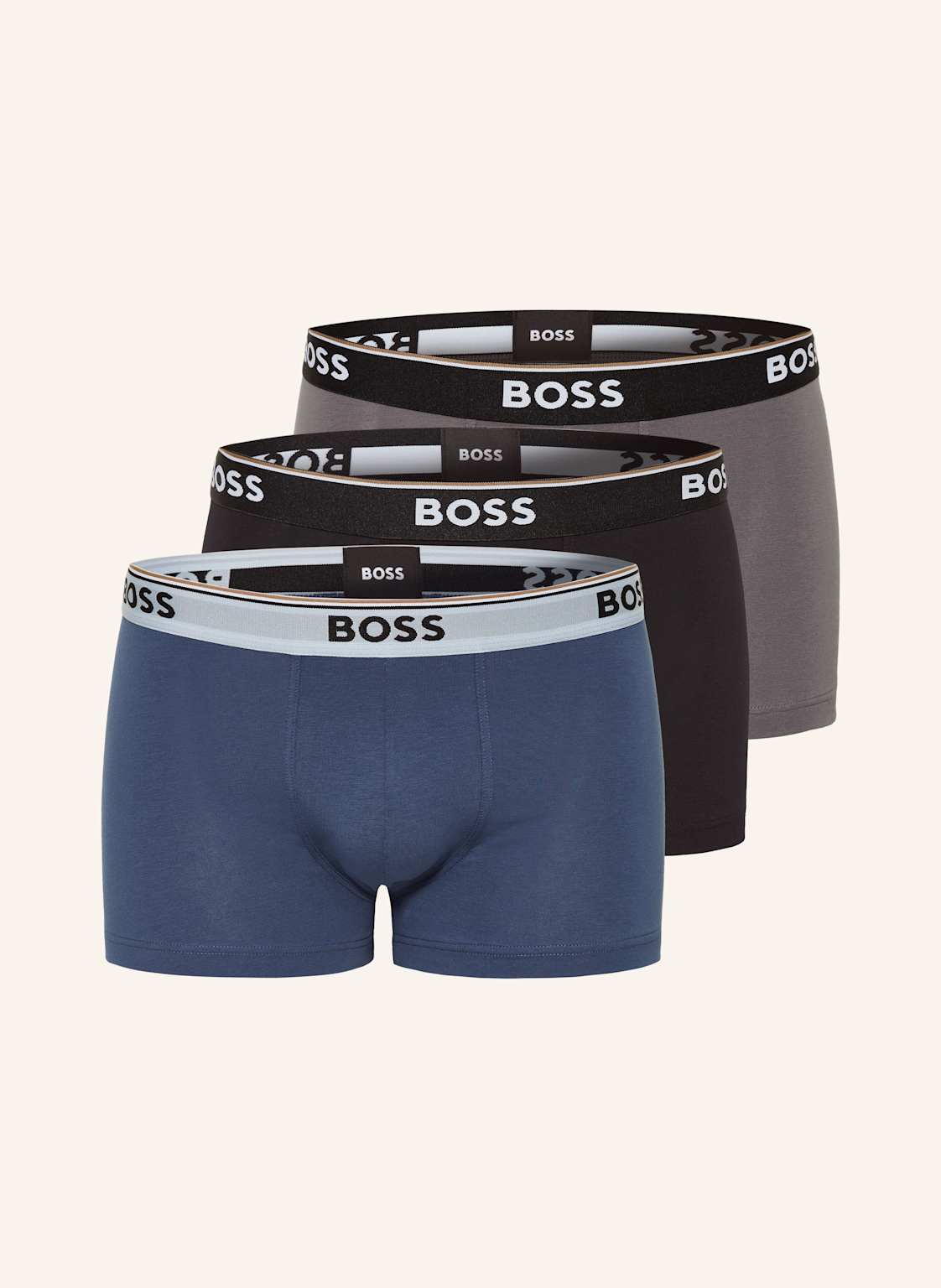 Boss 3er-Pack Boxershorts Power grau von Boss