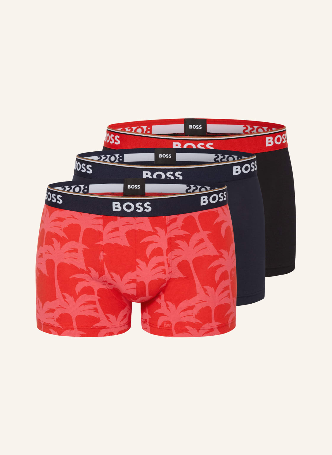 Boss 3er-Pack Boxershorts Trunk rot von Boss