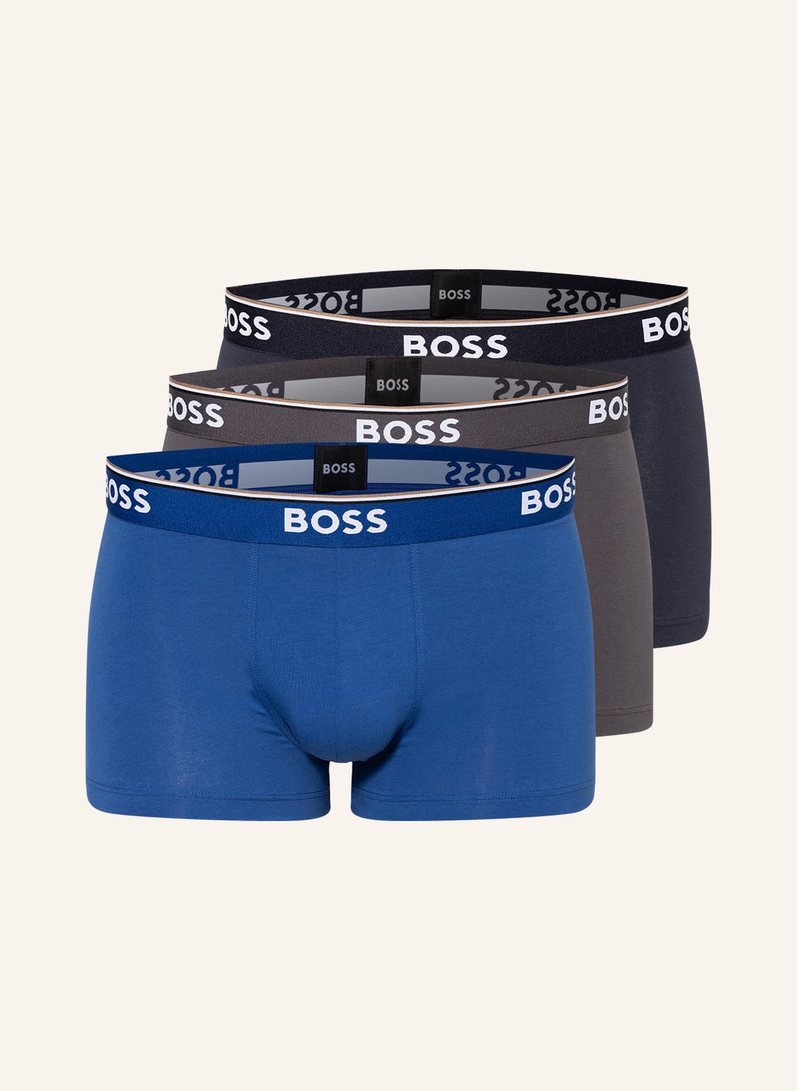 Boss 3er-Pack Boxershorts Power blau von Boss