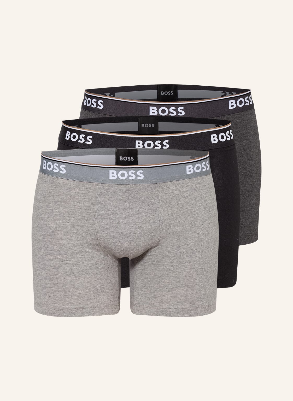 Boss 3er-Pack Boxershorts Power grau von Boss