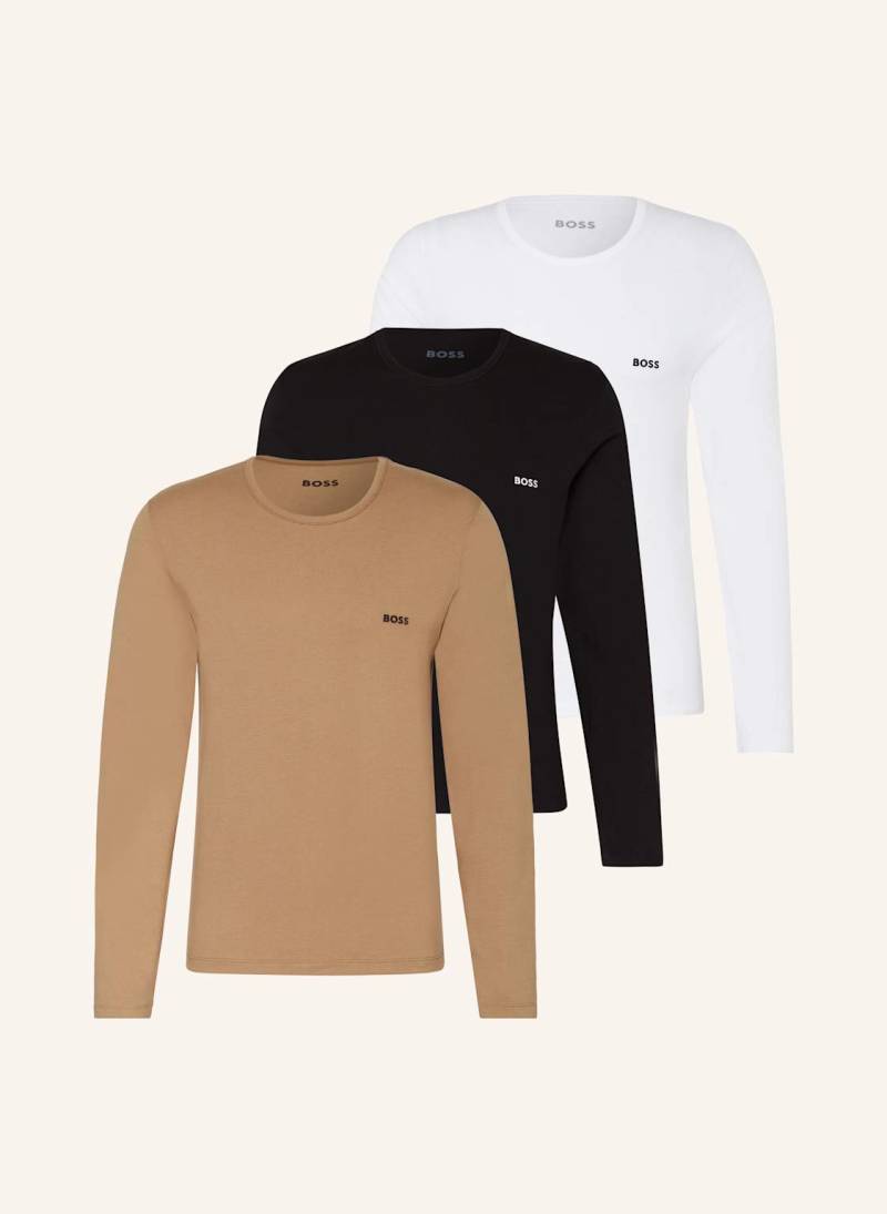 Boss 3er-Pack Longsleeves braun von Boss