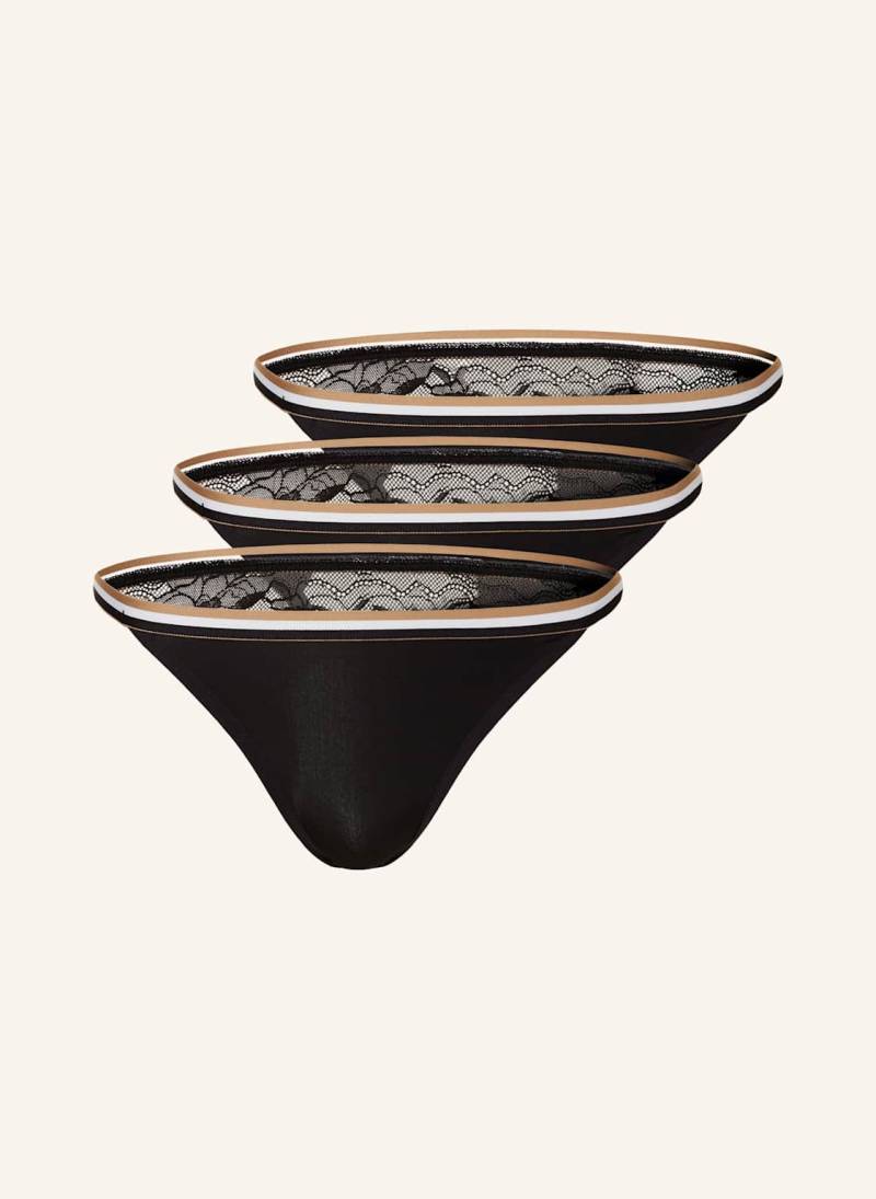Boss 3er-Pack Slips Lace schwarz von Boss