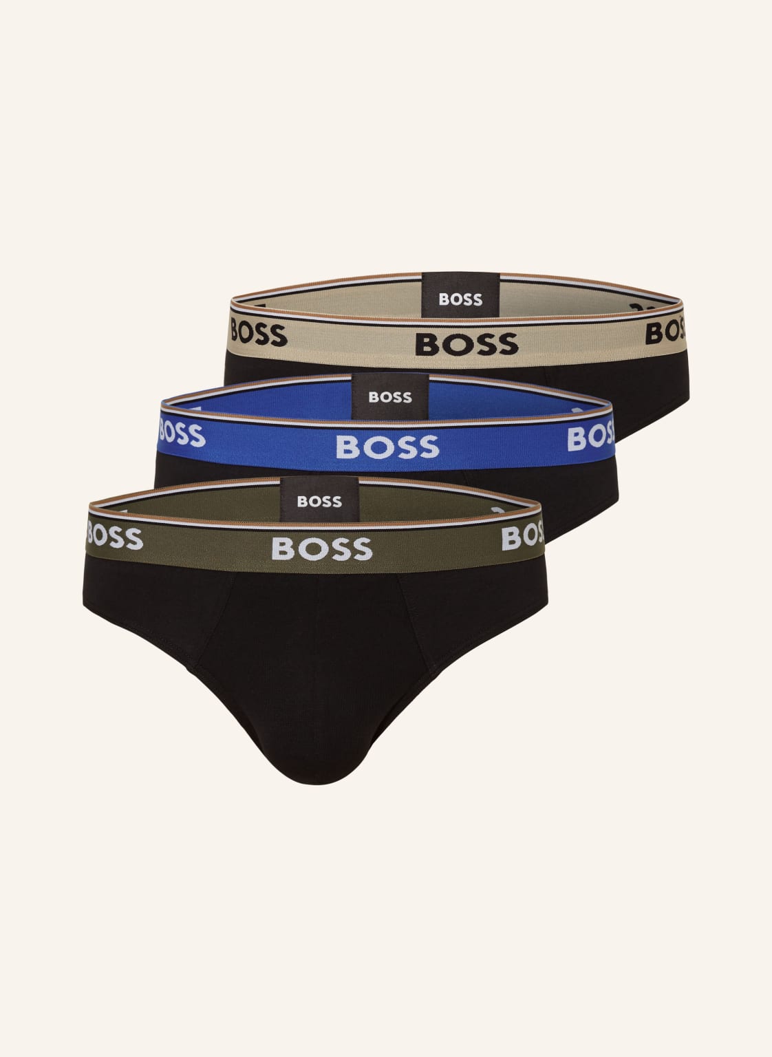 Boss 3er-Pack Slips Power schwarz von Boss