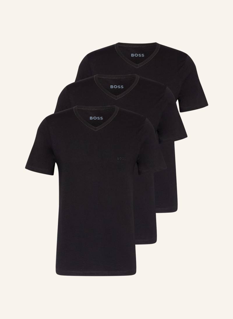 Boss 3er-Pack V-Shirts schwarz von Boss