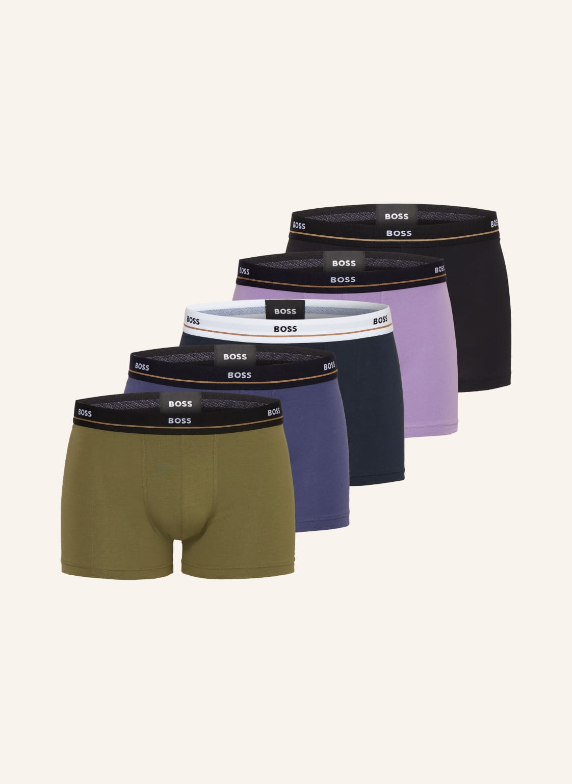 Boss 5er-Pack Boxershorts Essential gruen von Boss