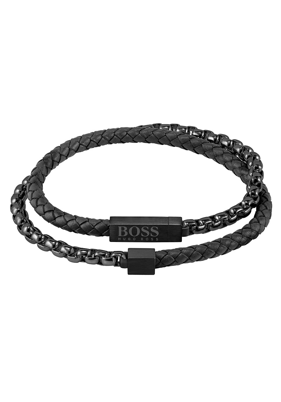 BOSS Armband »Schmuck Edelstahl Wickelarmband Lederarmband BLENDED« von Boss