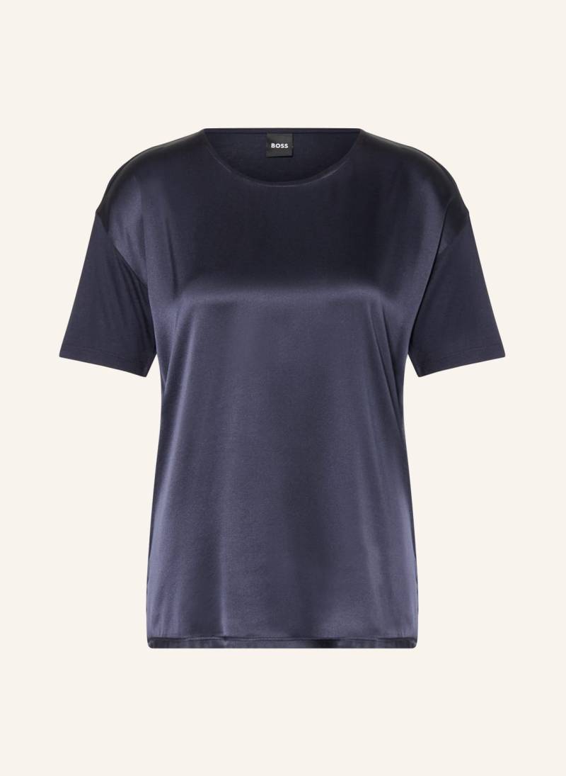 Boss Blusenshirt Esandy Im Materialmix Aus Seide blau von Boss