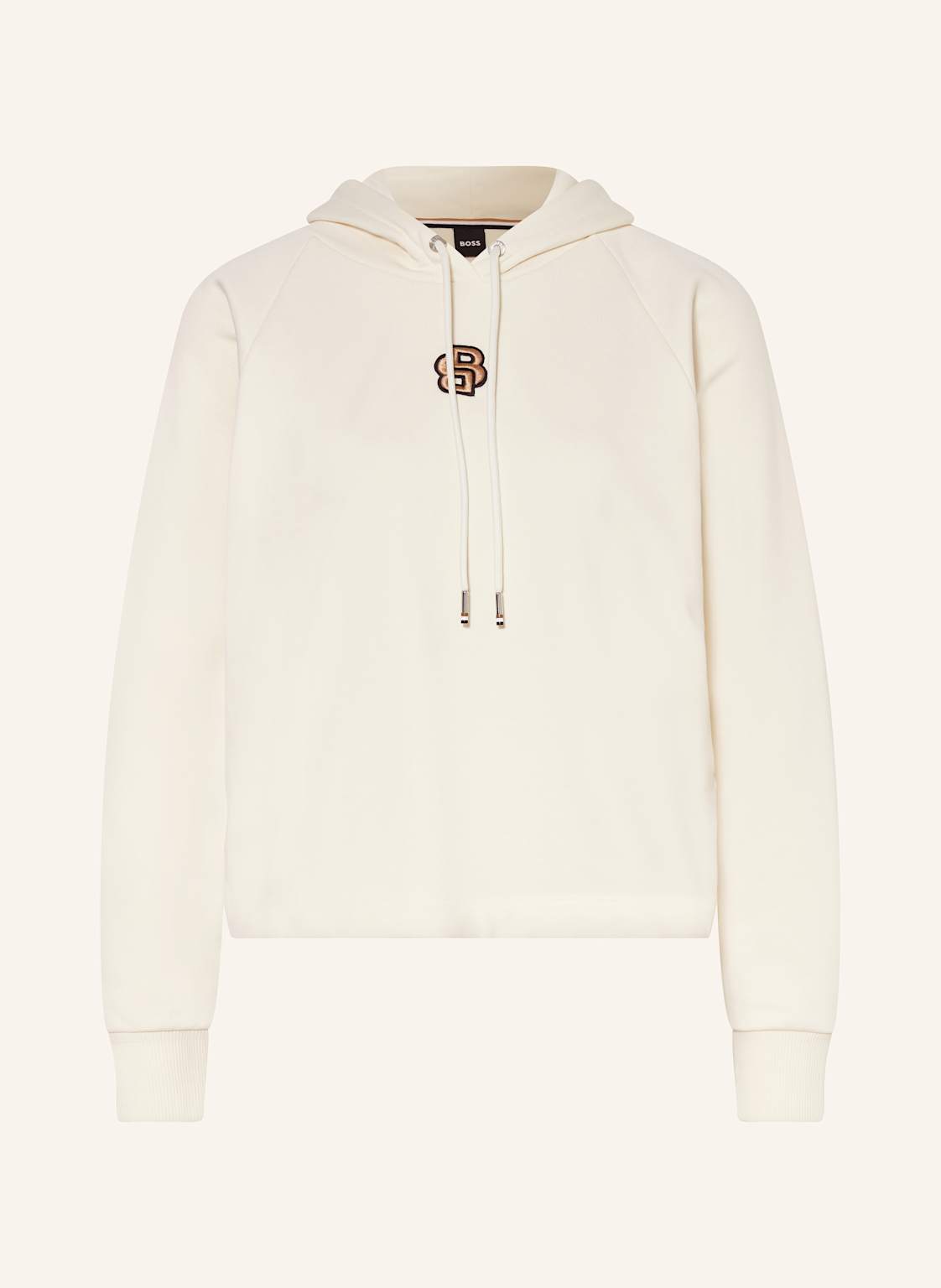 Boss Cropped-Hoodie Emaes weiss von Boss