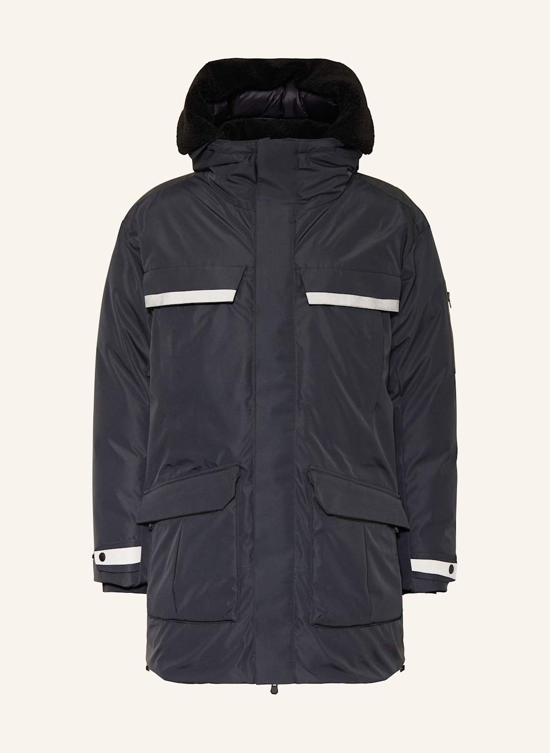 Boss Daunenparka Solorg Mit Abnehmbarem Kunstpelz schwarz Boss Daunenparka Solorg Mit Abnehmbarem Kunstpelz schwarz von Boss