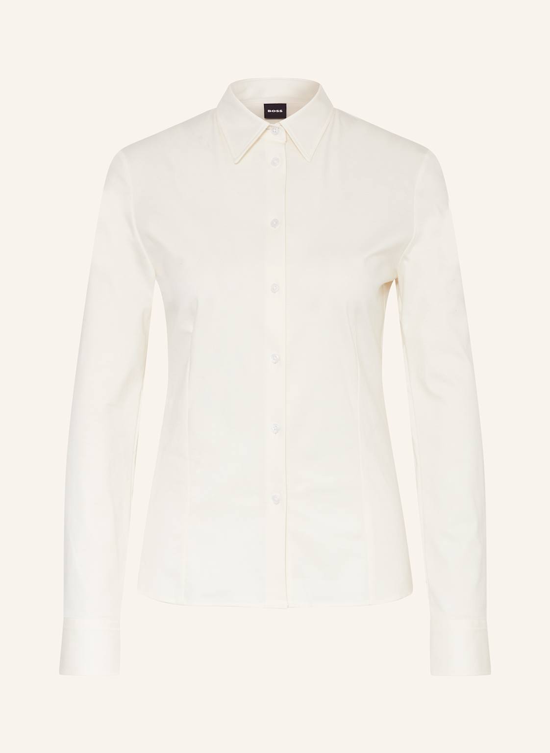 Boss Hemdbluse Birdie Aus Jersey weiss Boss Hemdbluse Birdie Aus Jersey weiss von Boss