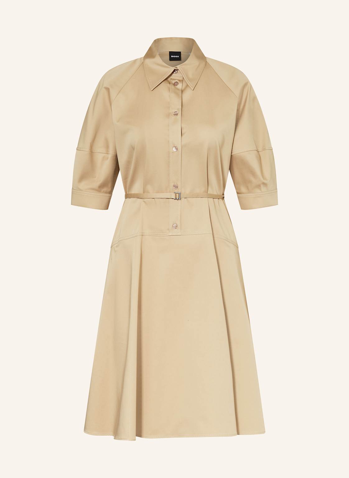Boss Hemdblusenkleid Delaurena Mit 3/4-Arm beige Boss Hemdblusenkleid Delaurena Mit 3/4-Arm beige von Boss