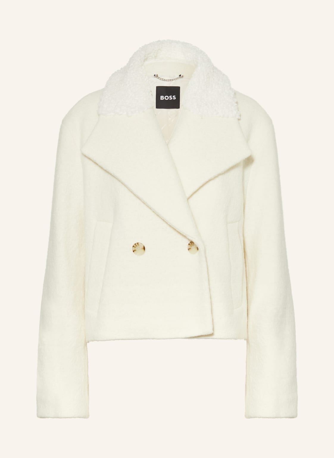 Boss Jacke Coflina Mit Teddyfell weiss Boss Jacke Coflina Mit Teddyfell weiss von Boss