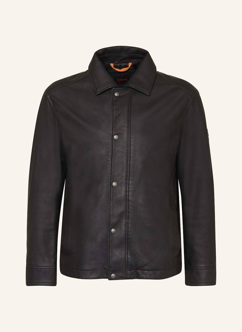 Boss Lederjacke Jericho schwarz von Boss