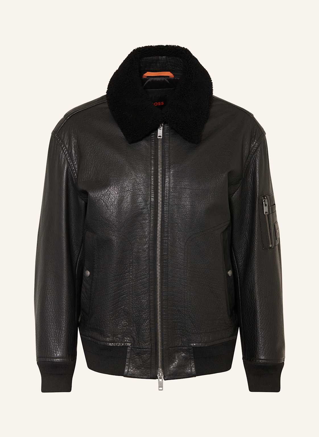 Boss Lederjacke Jobark schwarz von Boss