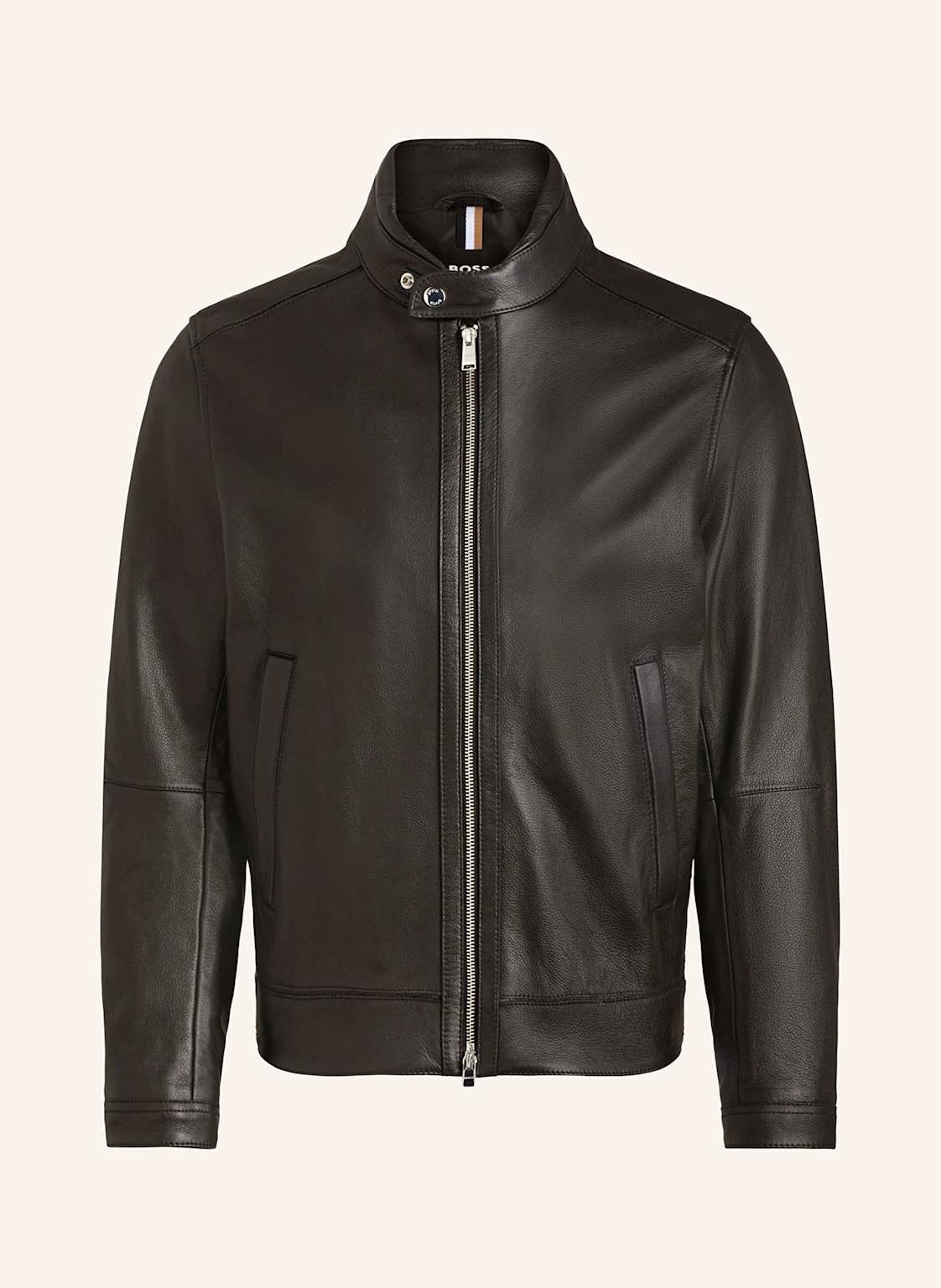 Boss Lederjacke Mansell schwarz von Boss