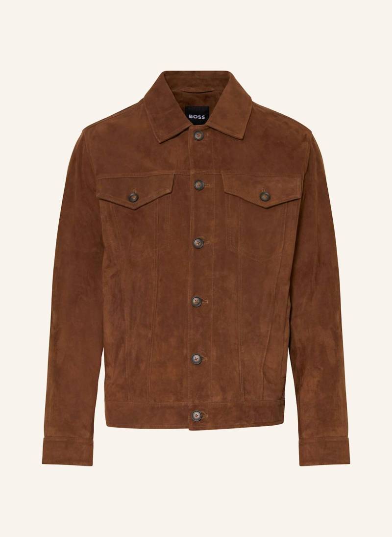 Boss Lederjacke Merak braun von Boss