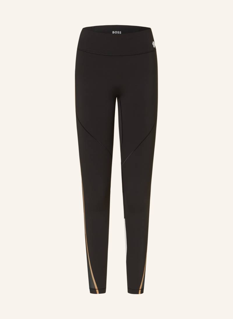 Boss Leggings Energa Mit Mesh schwarz von Boss