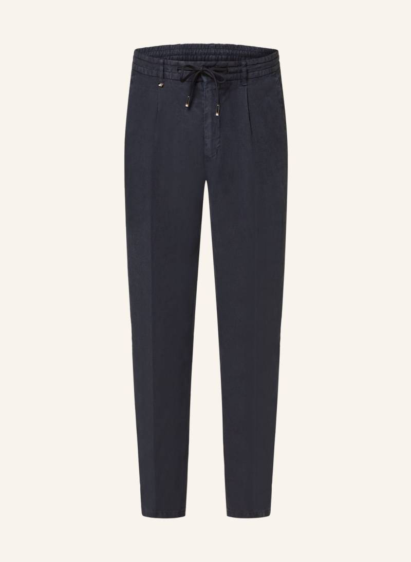 Boss Leinenhose Genius Slim Fit blau von Boss