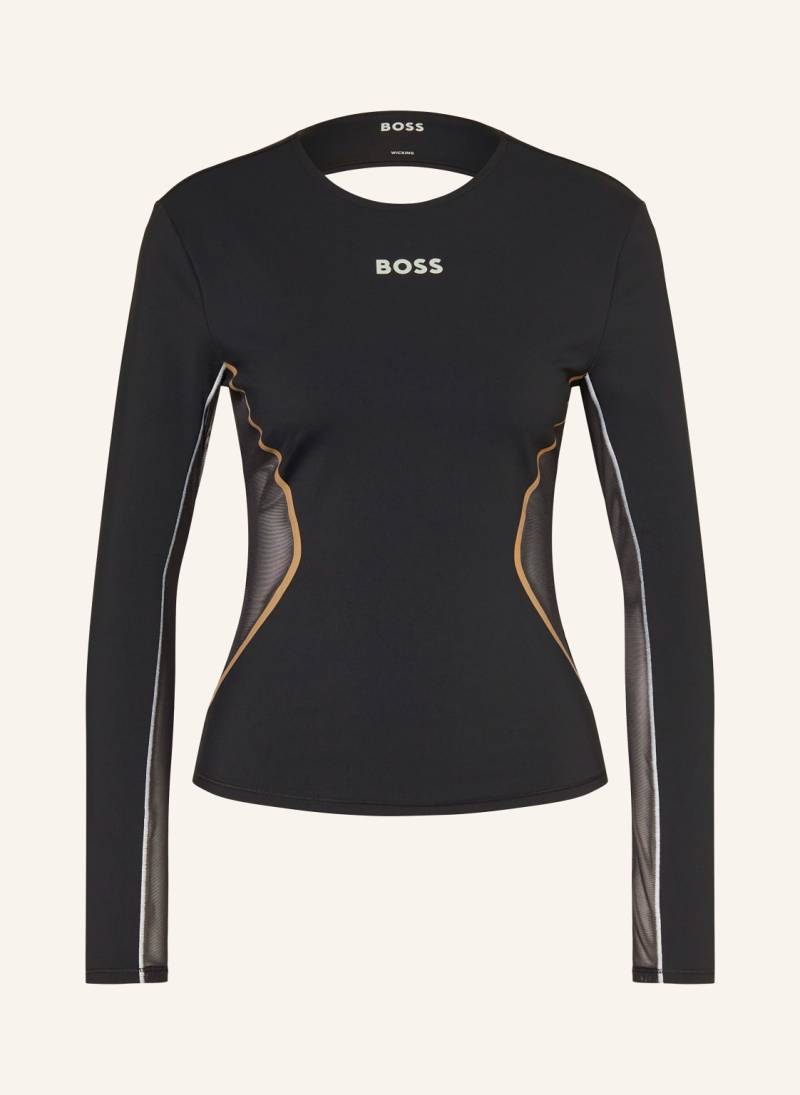 Boss Longsleeve Energetica Im Materialmix schwarz von Boss