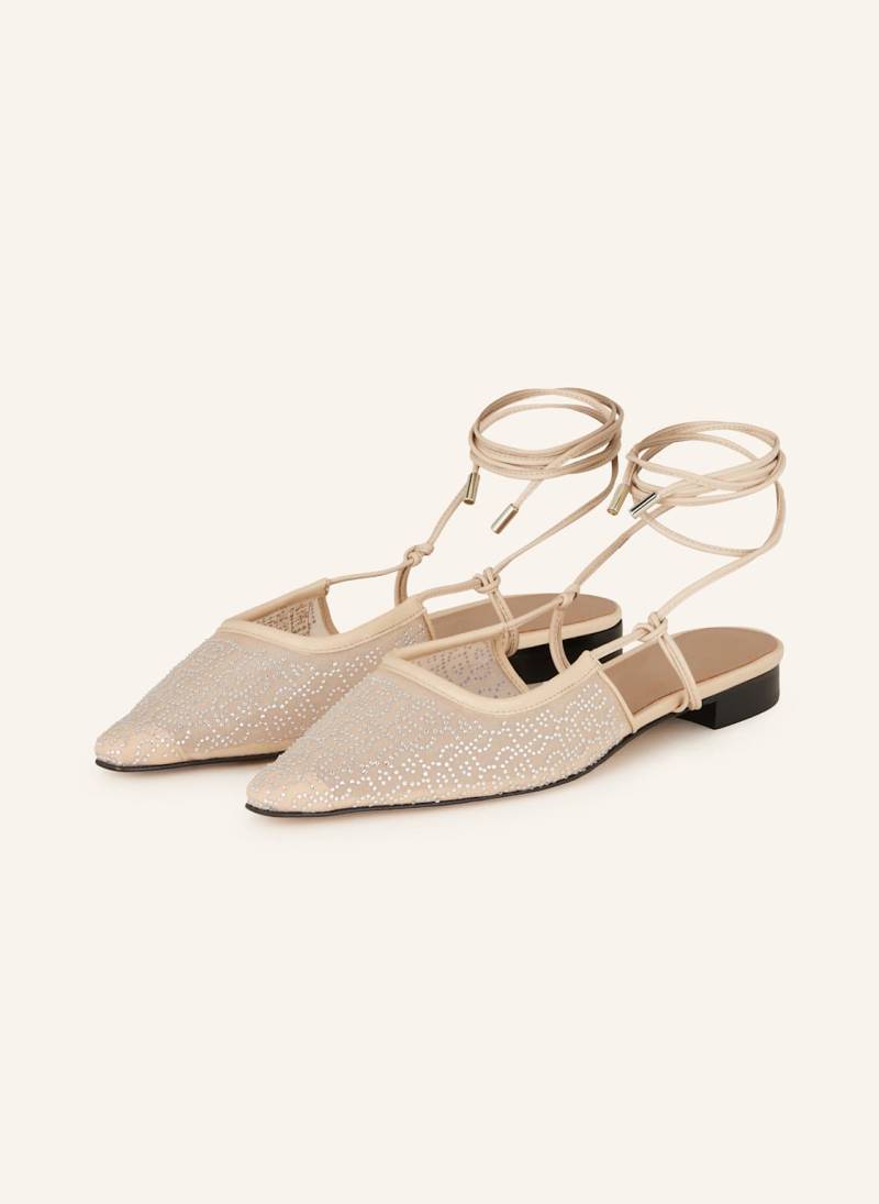 Boss Mules Charlize Mit Schmucksteinen beige von Boss