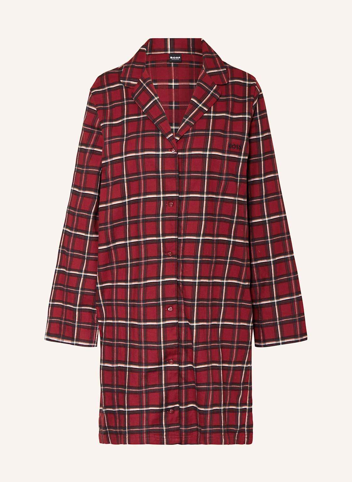 Boss Nachthemd Holiday Aus Flanell rot Boss Nachthemd Holiday Aus Flanell rot von Boss