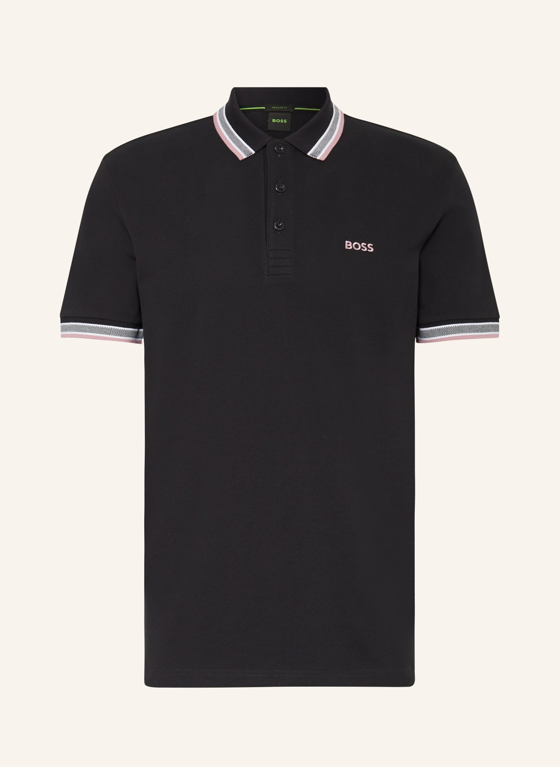 Boss Piqué-Poloshirt Paddy Curved Regular Fit blau von Boss