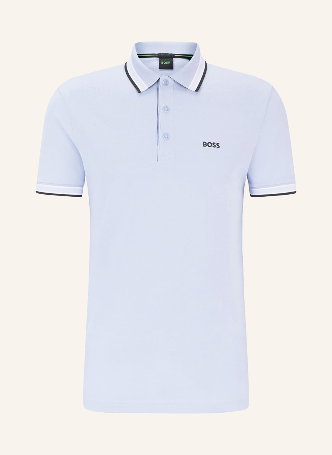 Boss Piqué-Poloshirt Paddy Curved Regular Fit blau von Boss