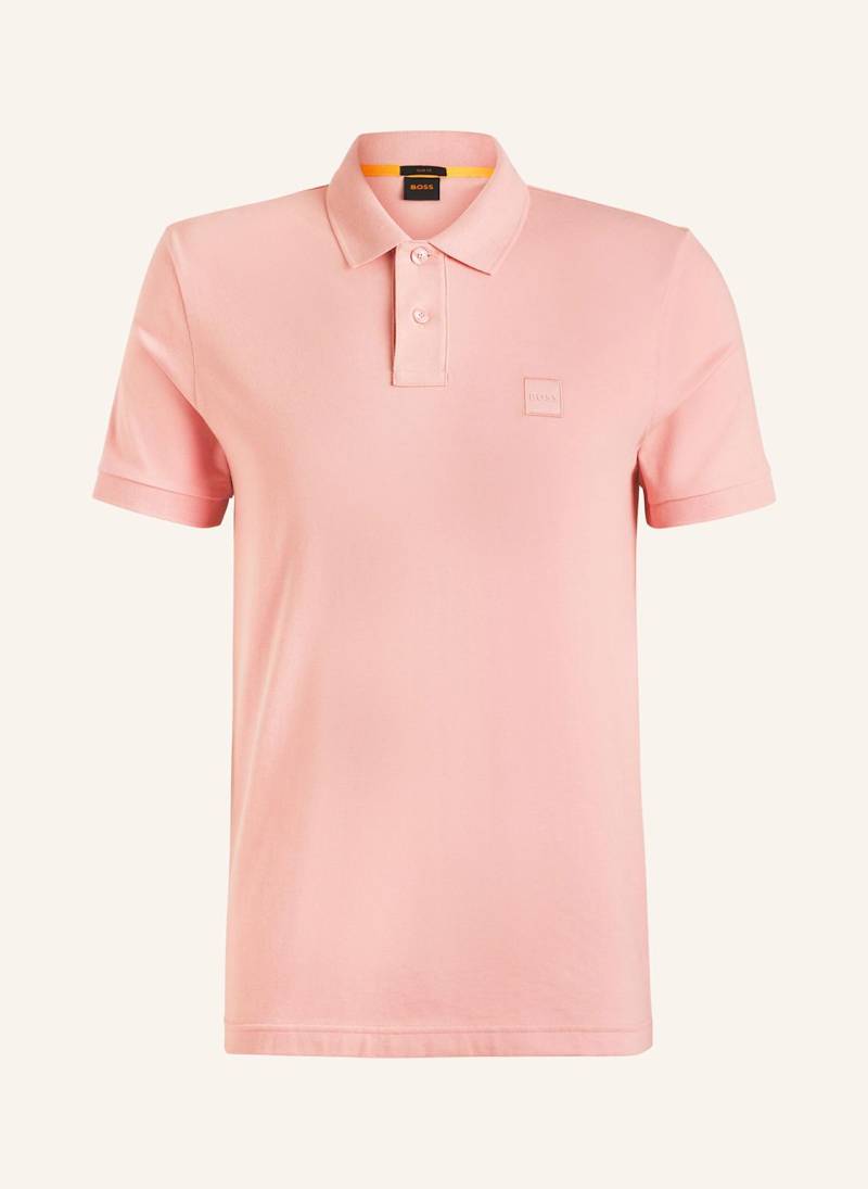 Boss Piqué-Poloshirt Passenger Slim Fit pink von Boss