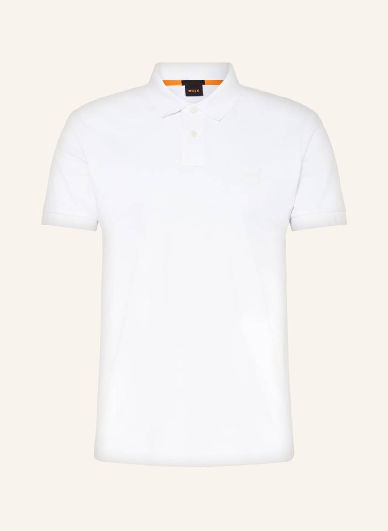 Boss Piqué-Poloshirt Passenger Slim Fit weiss von Boss