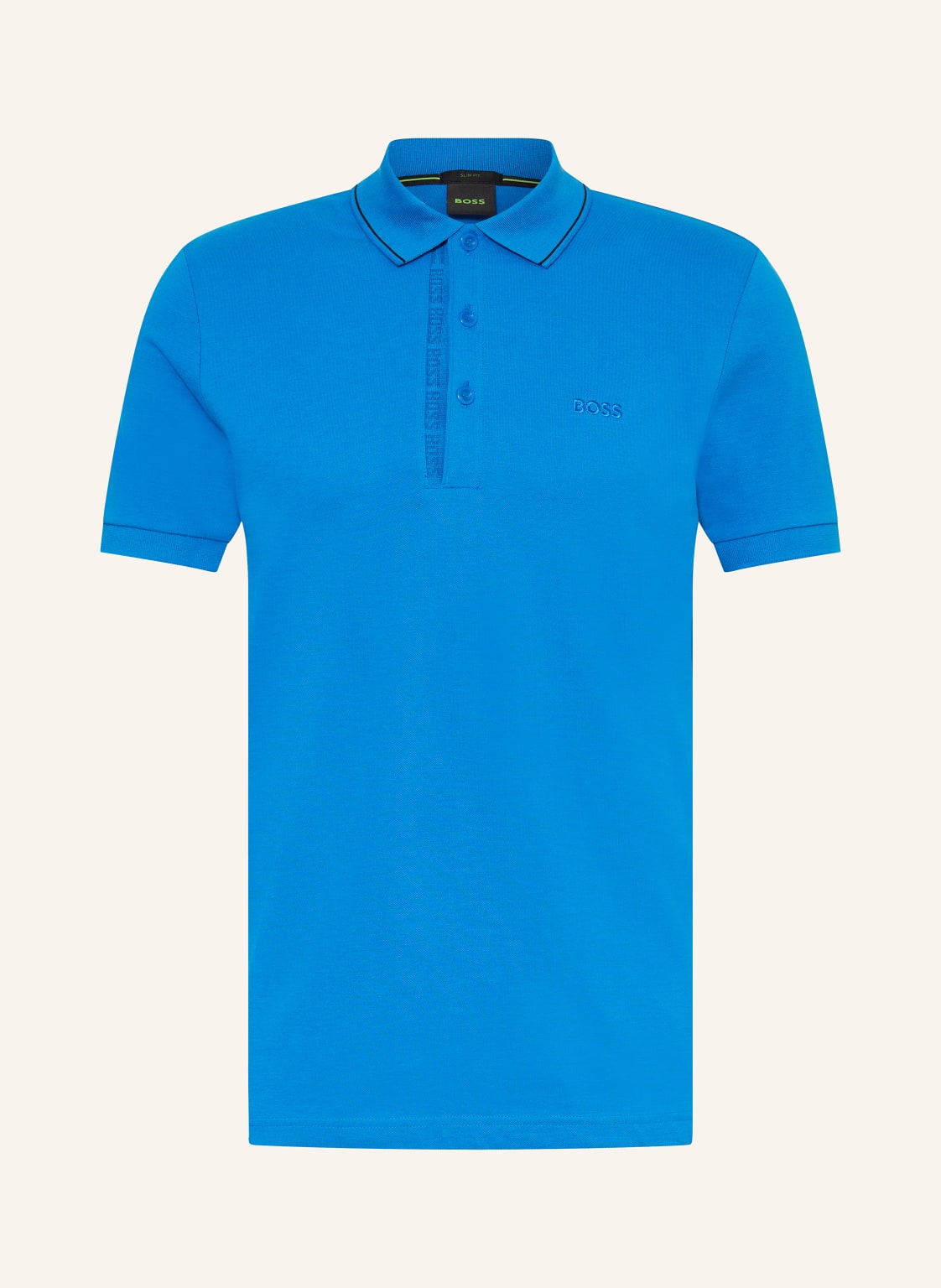 Boss Piqué-Poloshirt Paule Slim Fit blau von Boss