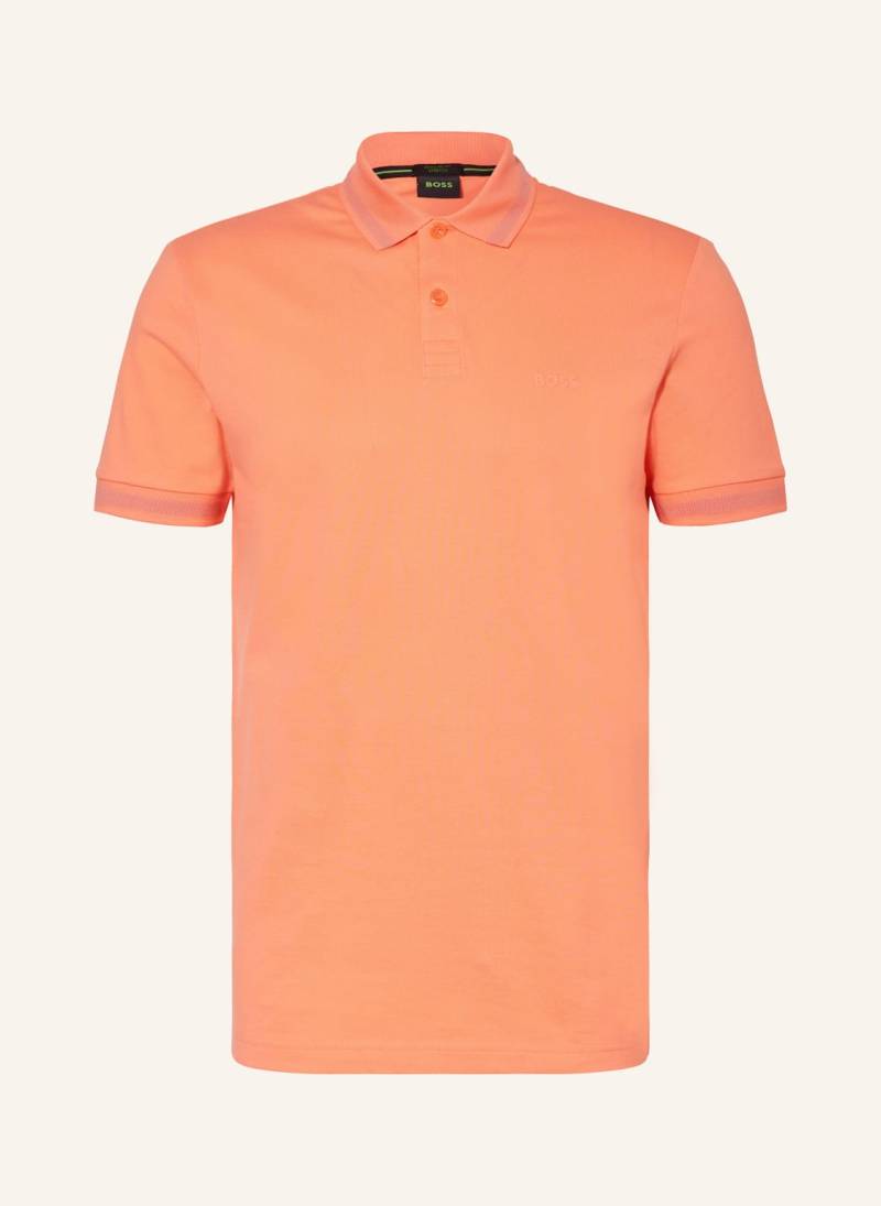 Boss Piqué-Poloshirt Pio Regular Fit orange von Boss