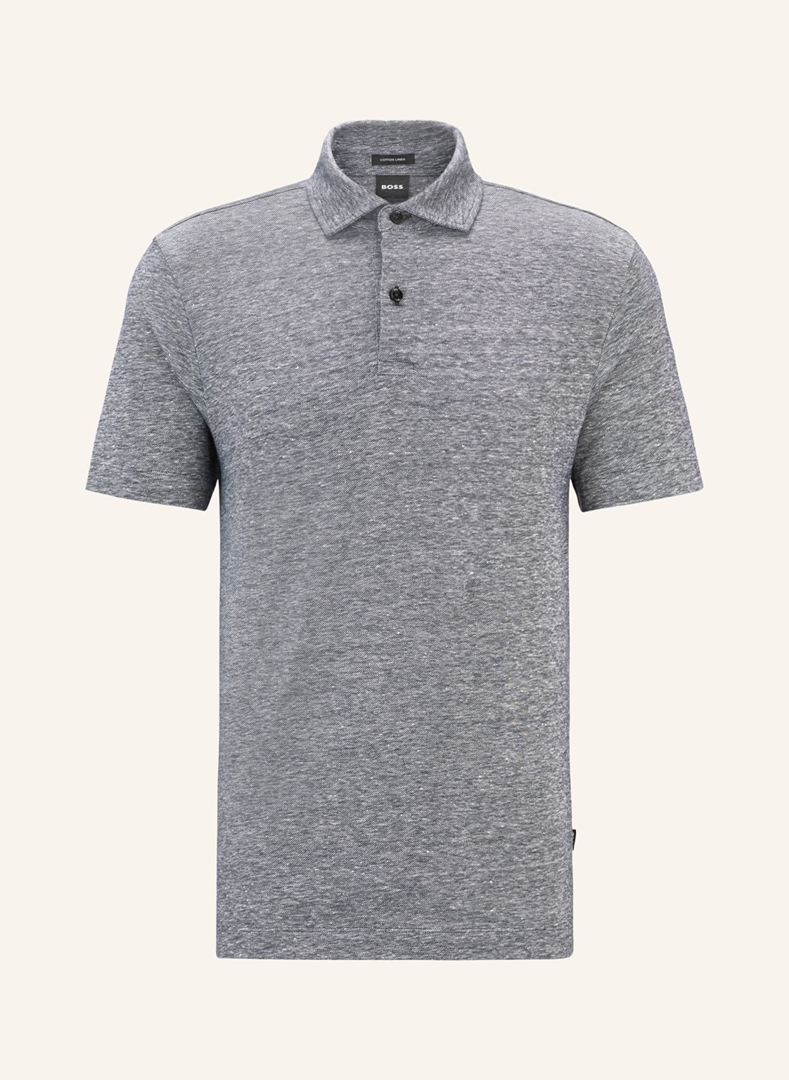 Boss Piqué-Poloshirt Press Regular Fit Mit Leinen blau von Boss