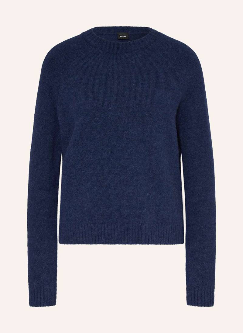 Boss Pullover Febisan Mit Alpaka blau von Boss