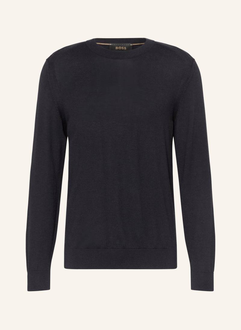 Boss Pullover Overo Mit Seide Und Cashmere blau von Boss