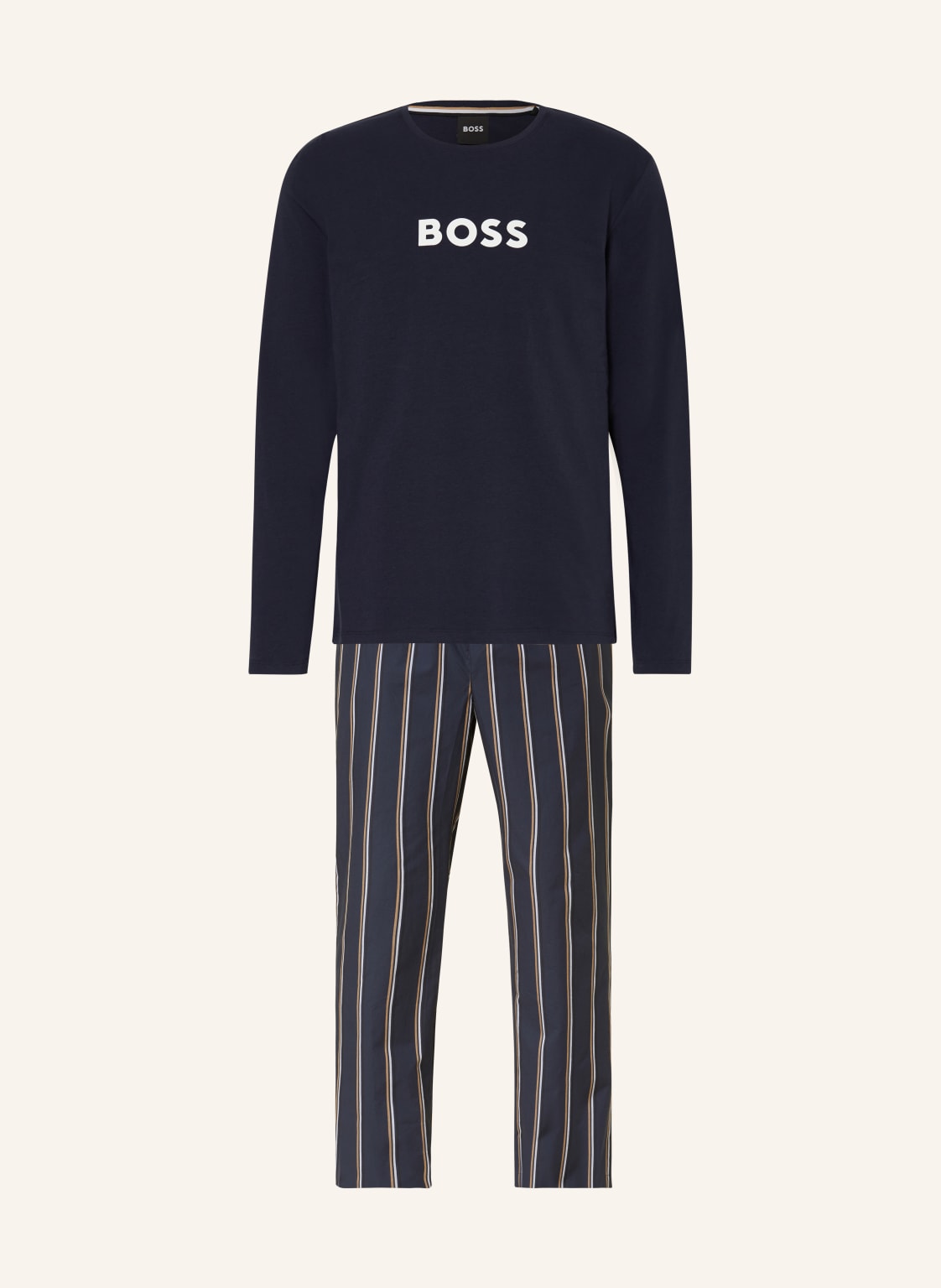 Boss Schlafanzug Easy Long blau von Boss