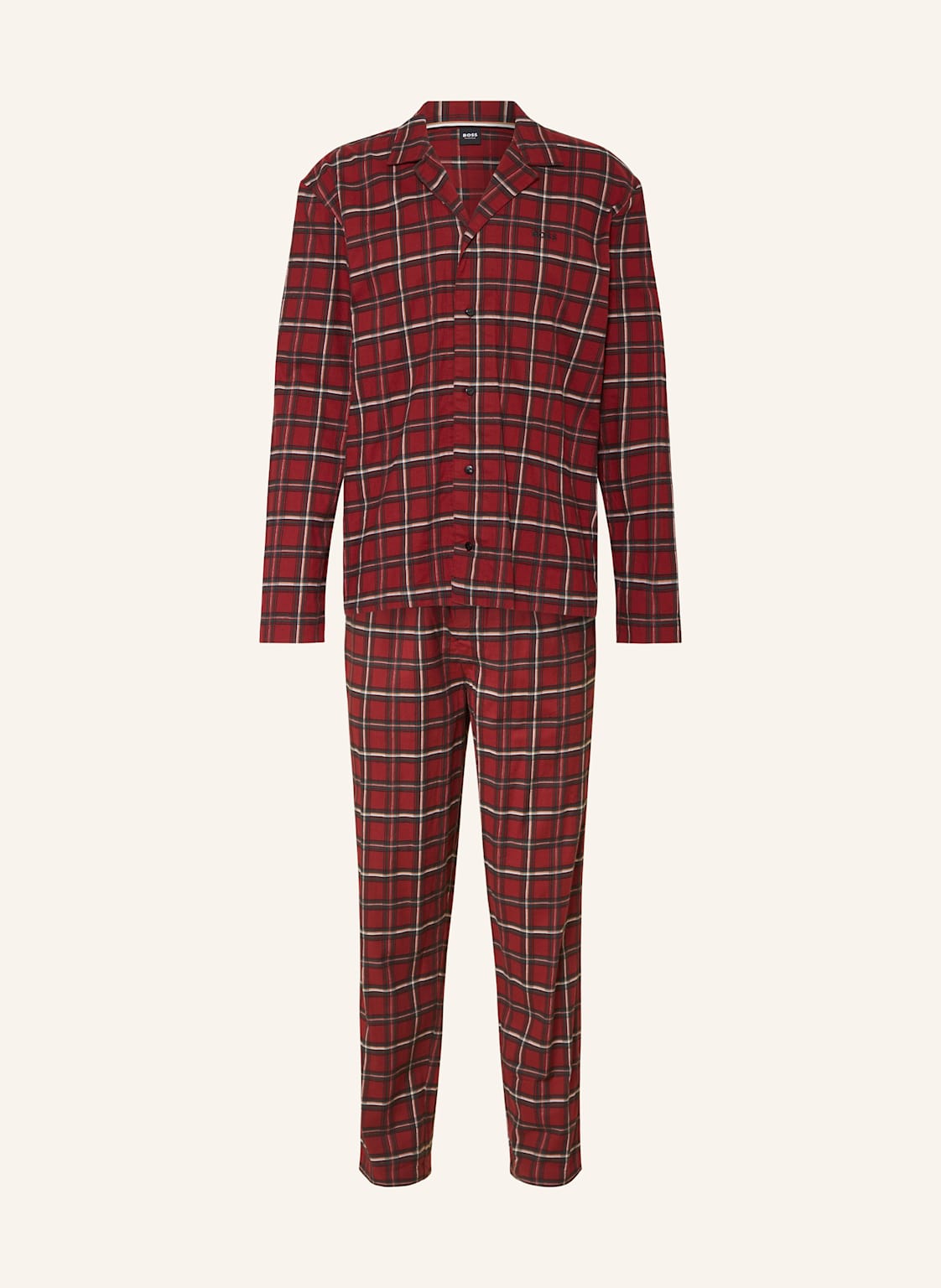 Boss Schlafanzug Holiday Aus Flanell rot von Boss